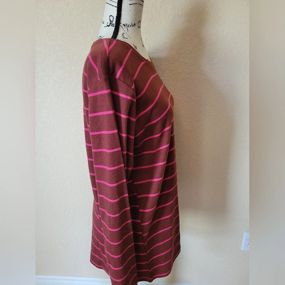 Eddie Bauer Favorite Long-Sleeve Crew T-Shirt - Stripe T2XL
